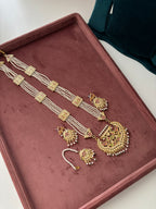 Punjabi Style Long Jadau Multi Haar With Mang Tikka & Earrings