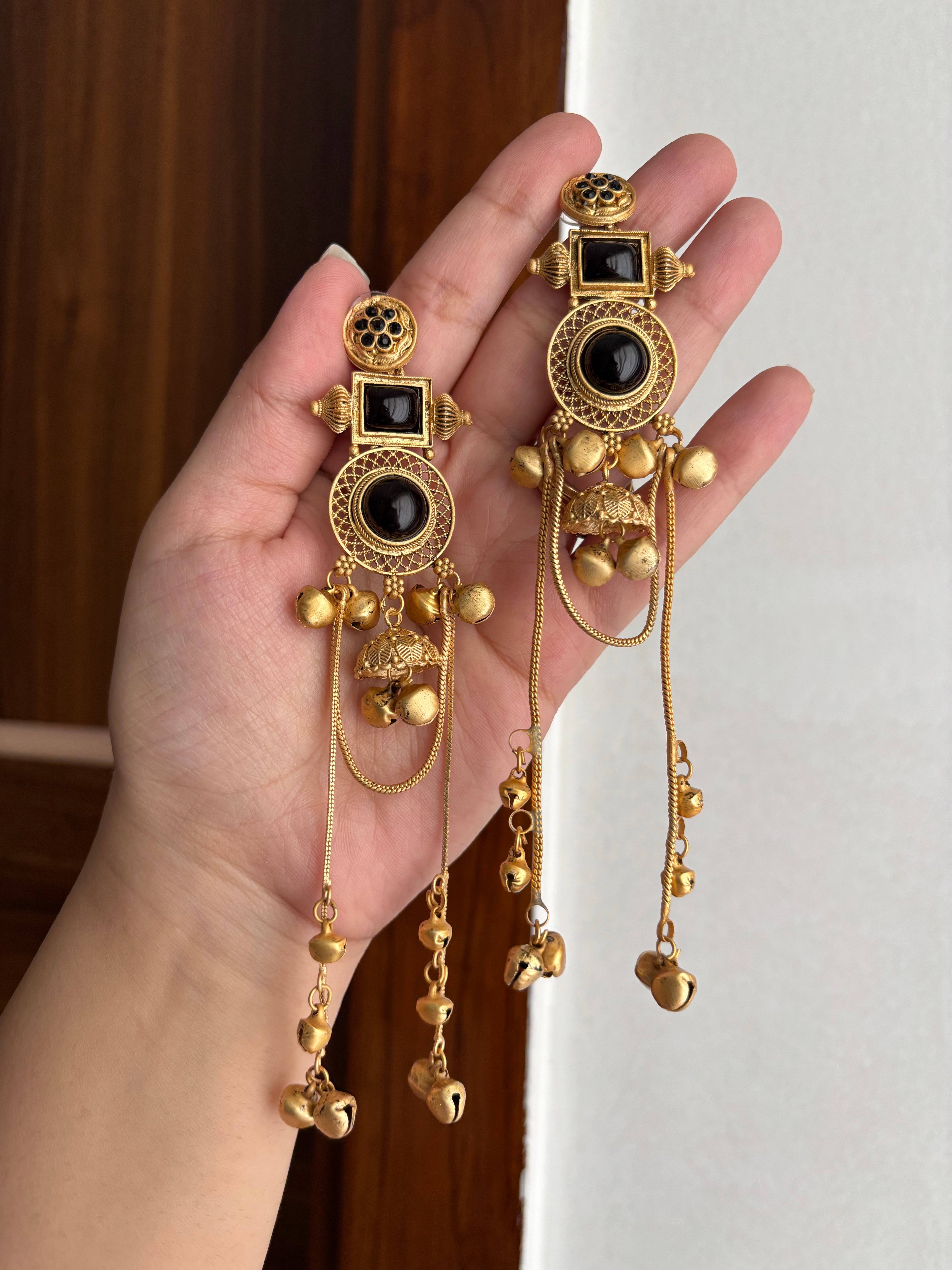 Green Round Kashmiri Earrings