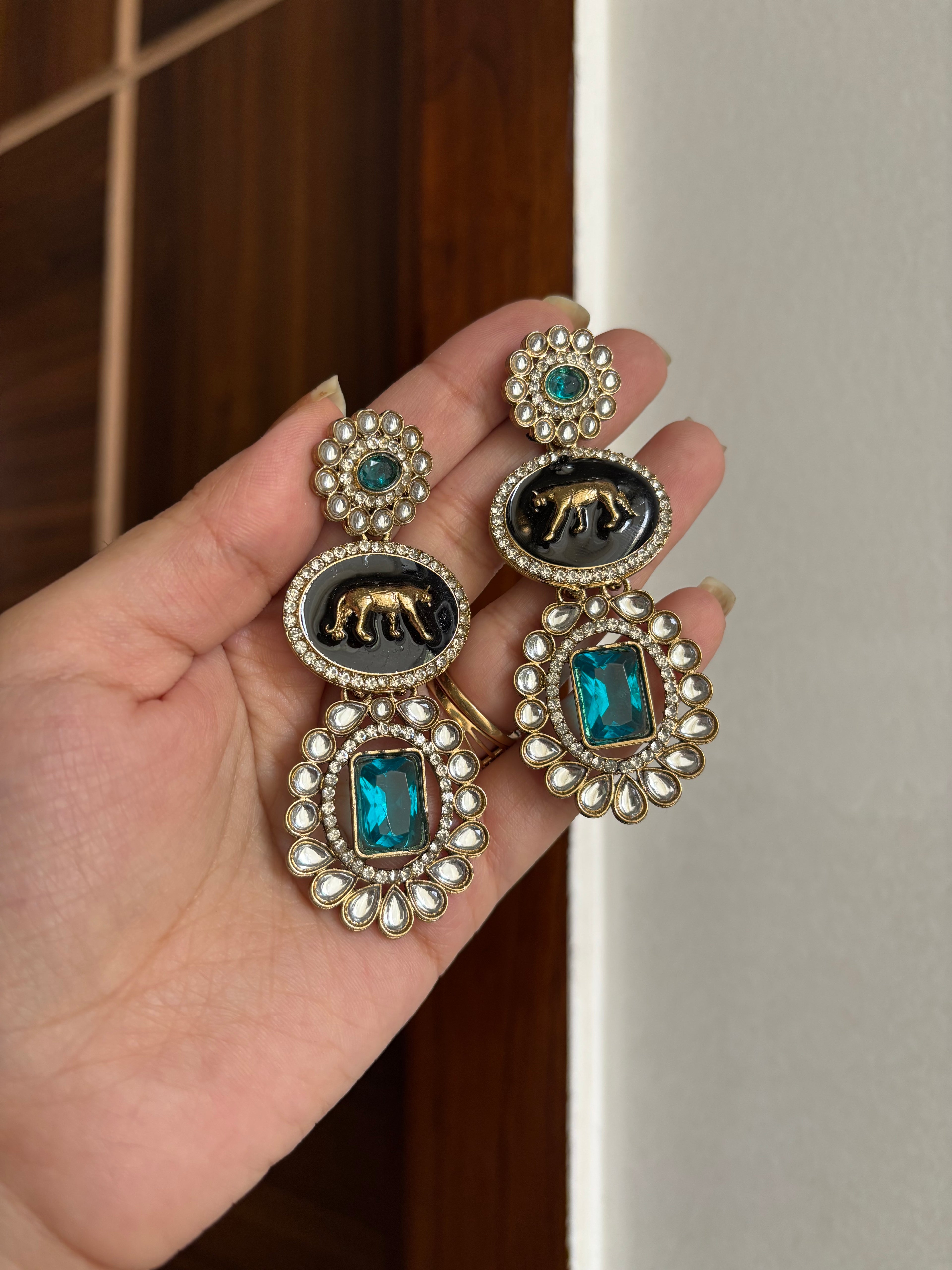 Blue Sabya In Kundan Touch