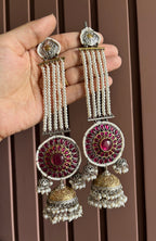 Gurpreet Dual Tone Jhumke With Sahara (Ruby)