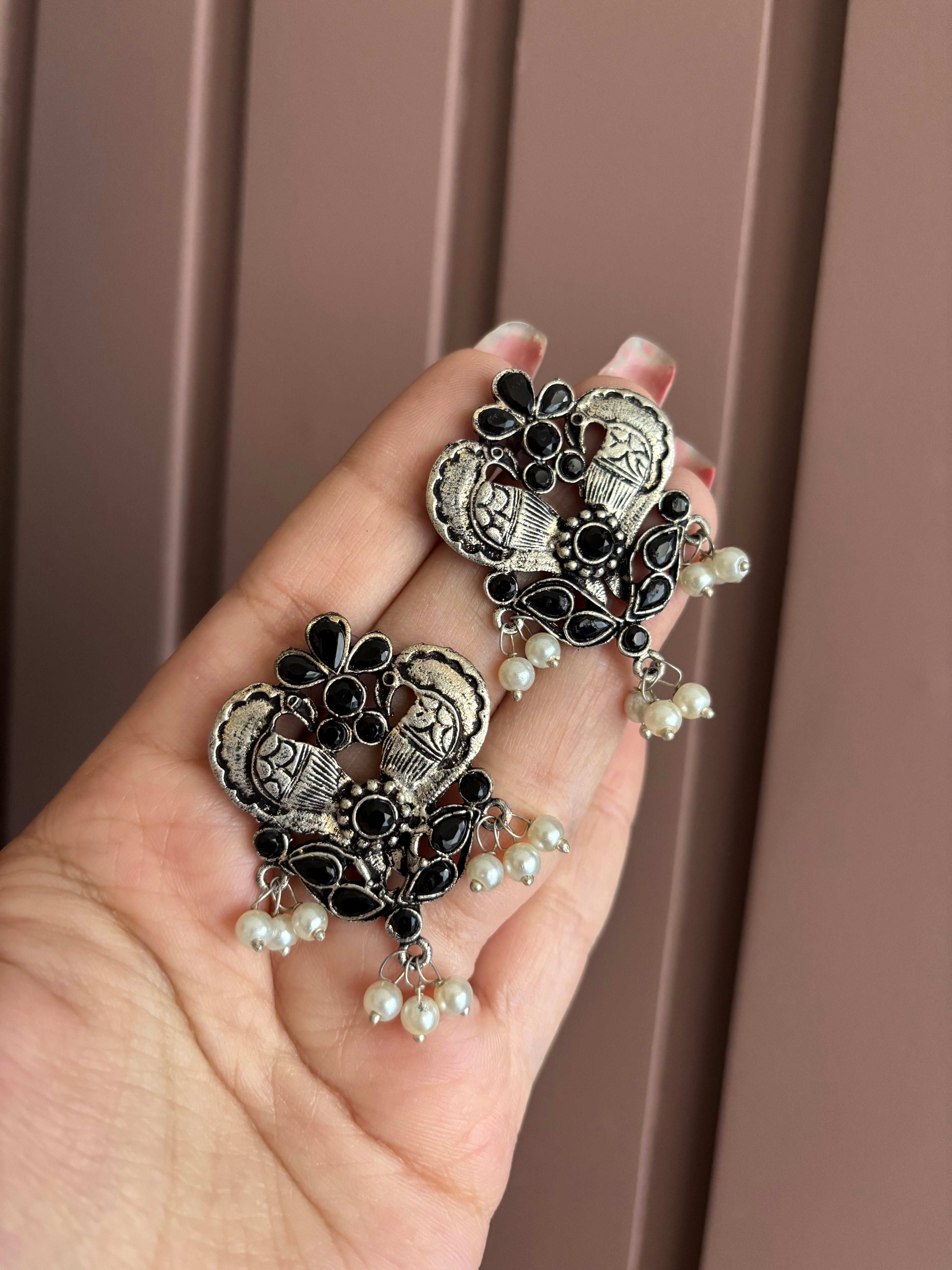 Black Silver Earrings