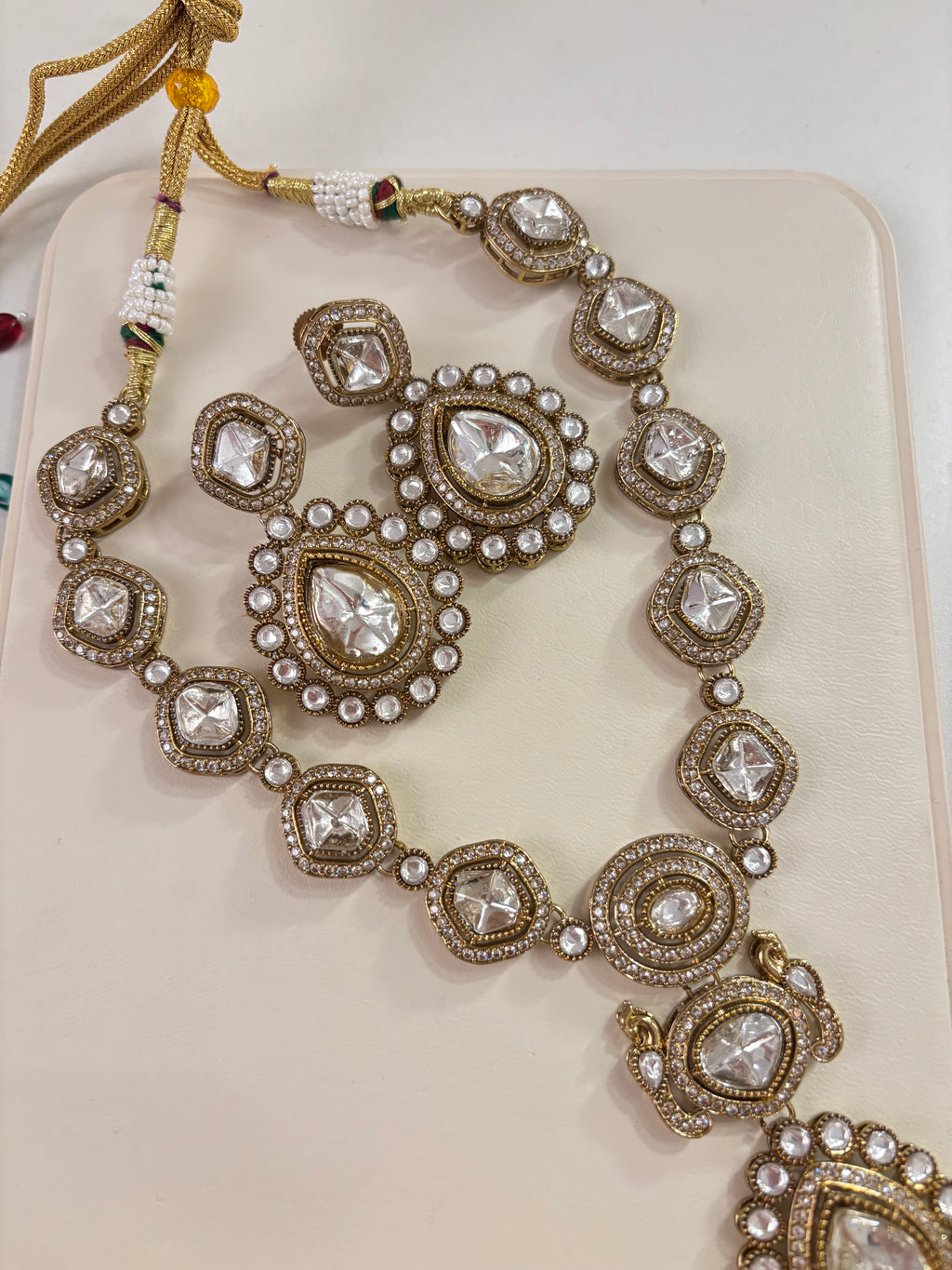 Premium Long Moissanite Necklace With Earrings