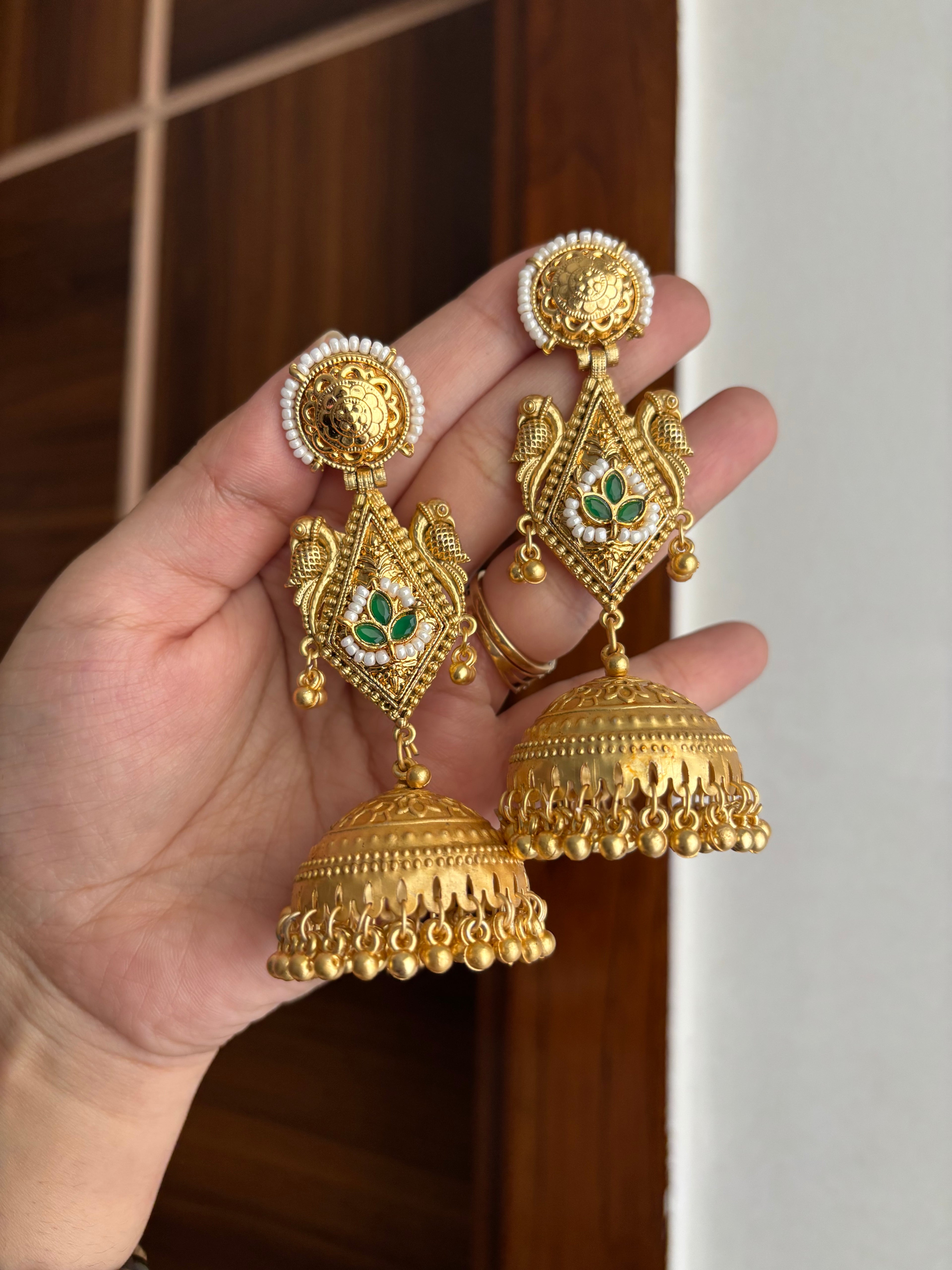 Shreya Jhumkas (Green)
