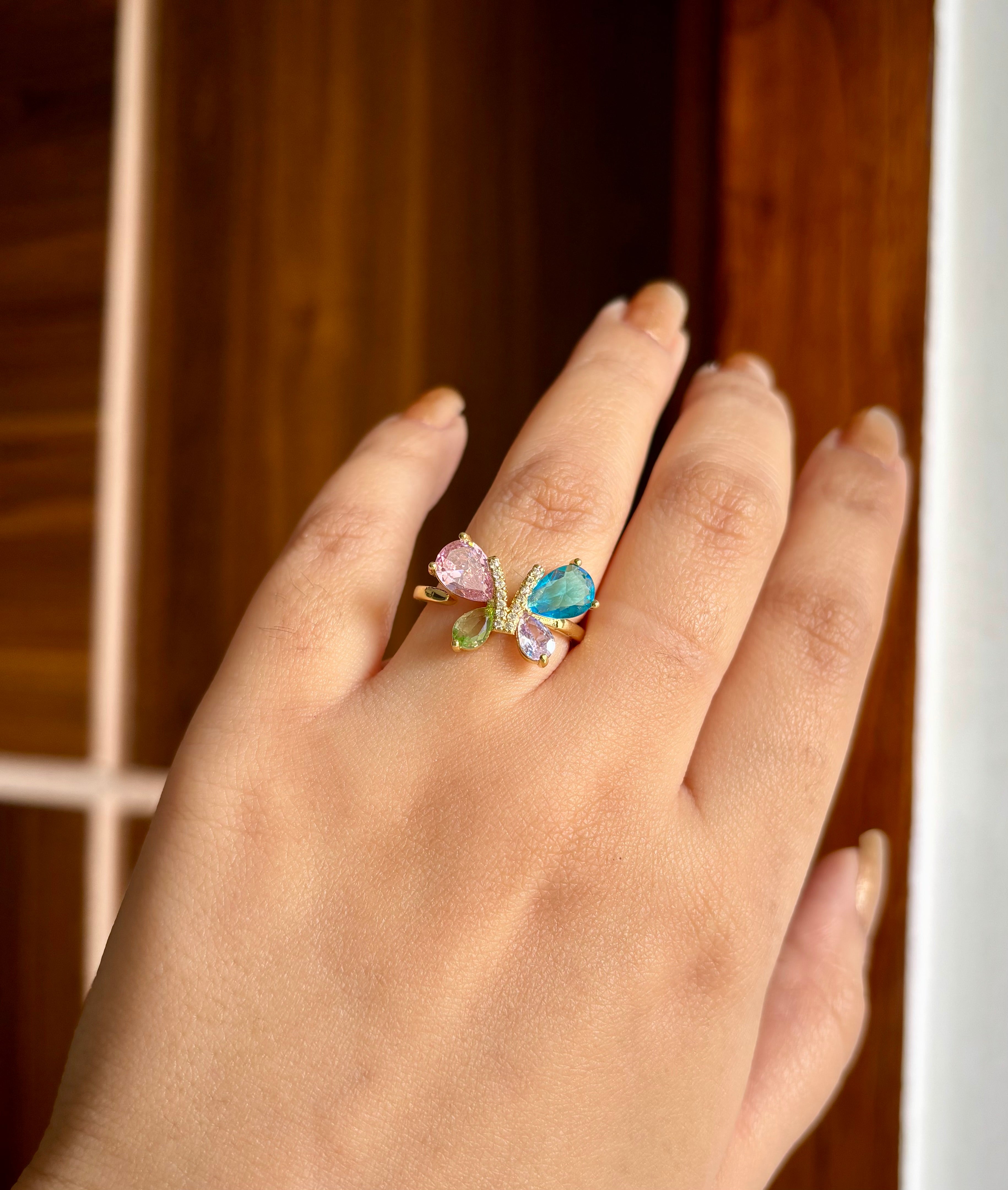 Multi Butterfly Adjustable Ring