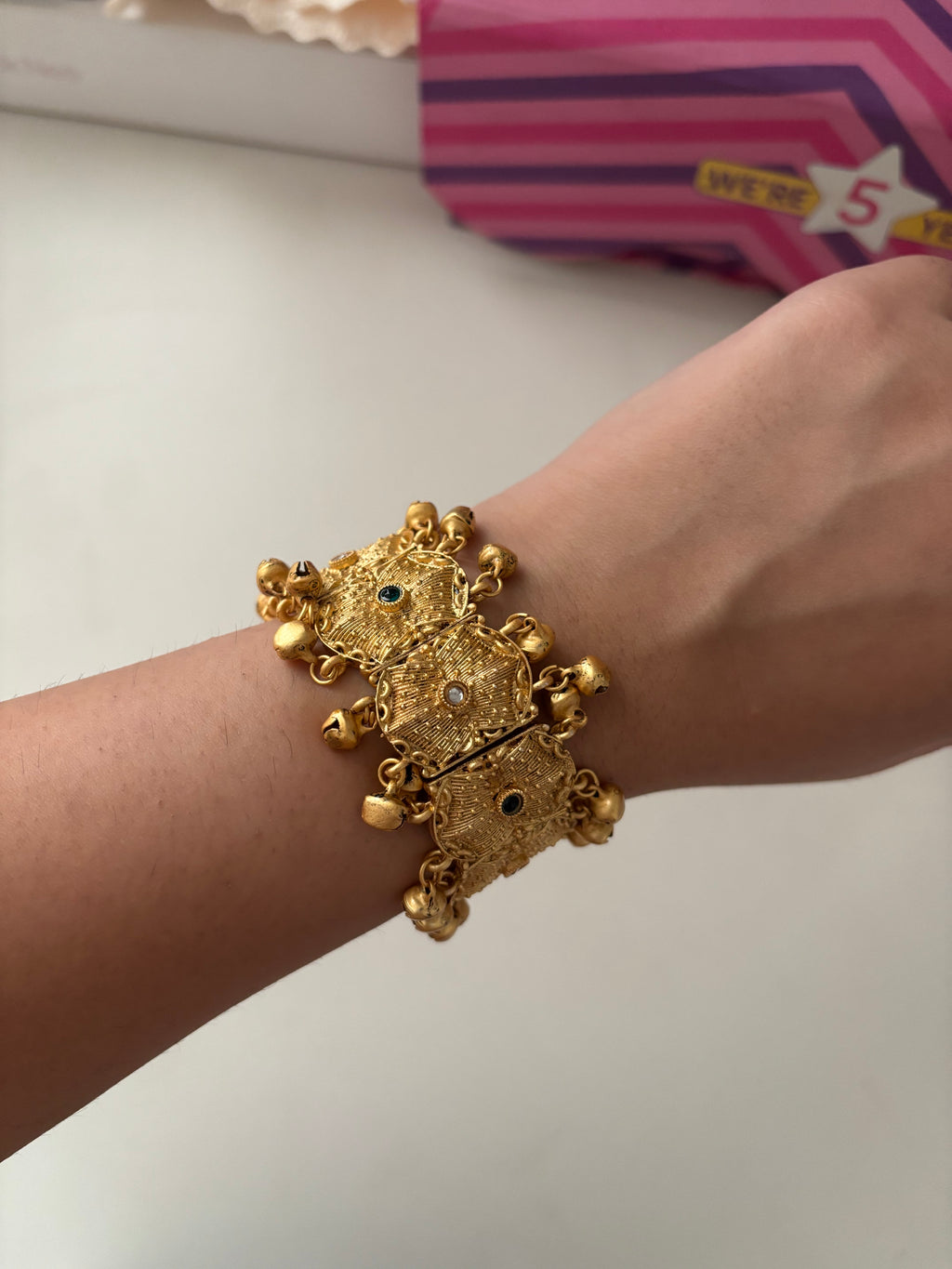 Green Ghungroo Adjustable Bracelet