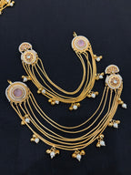 Tara Designer Earrings With Side Layers ( Baby Pink )