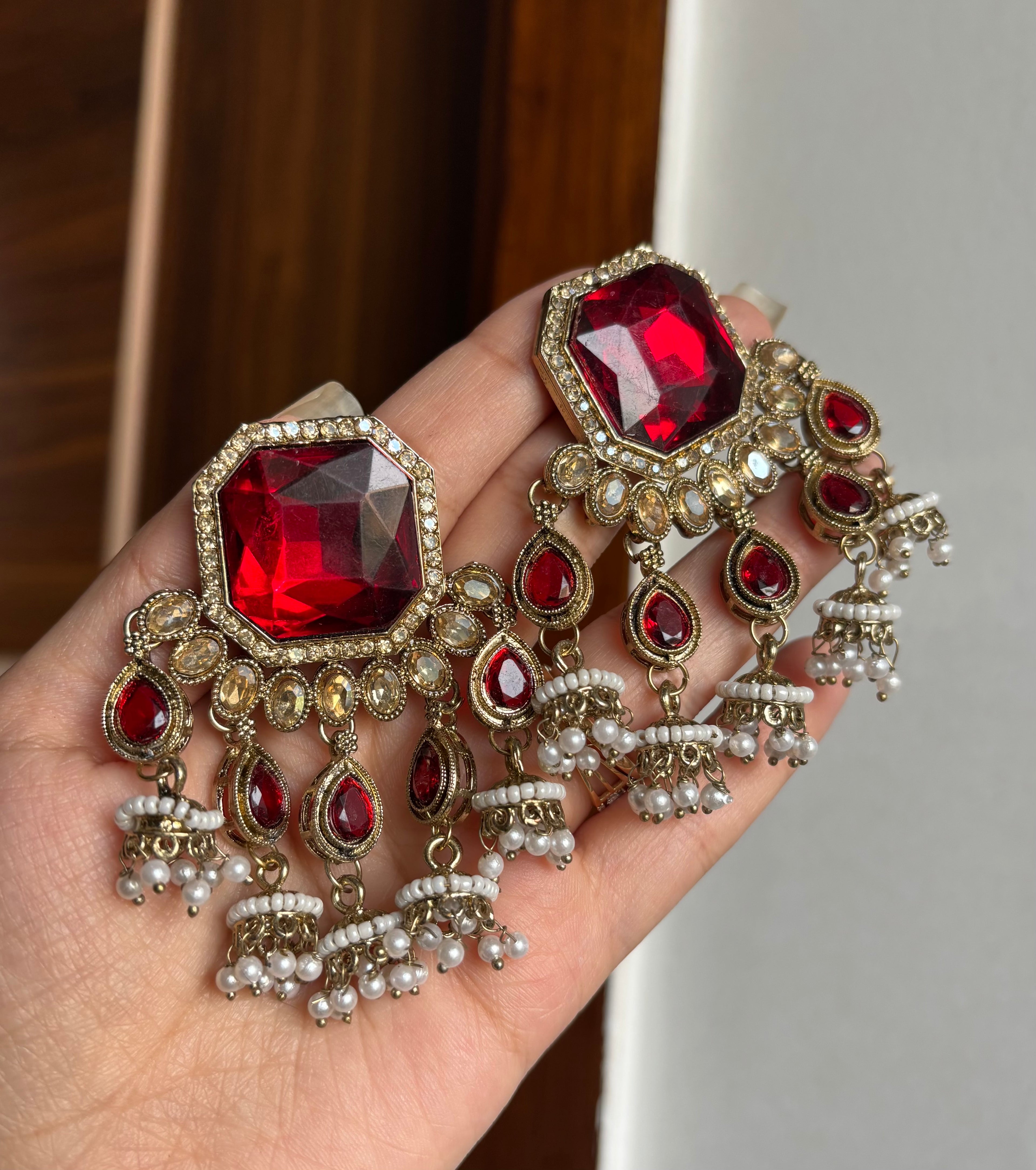 Anjali Maroon Designer Earrings