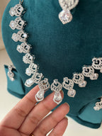 Tanisha American Diamond Necklace With Mang Tikka & Earrings
