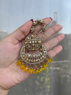 Yellow Mang Tikka With Jhumkas & Side Layer