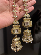Golden Jhumkas With Sahara