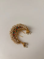 Pearl Bunch Back Hair Accessorie (Maroon & Emerald)