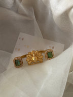 Peacock Touch Statement Double Finger Adjustable Ring (Mint)