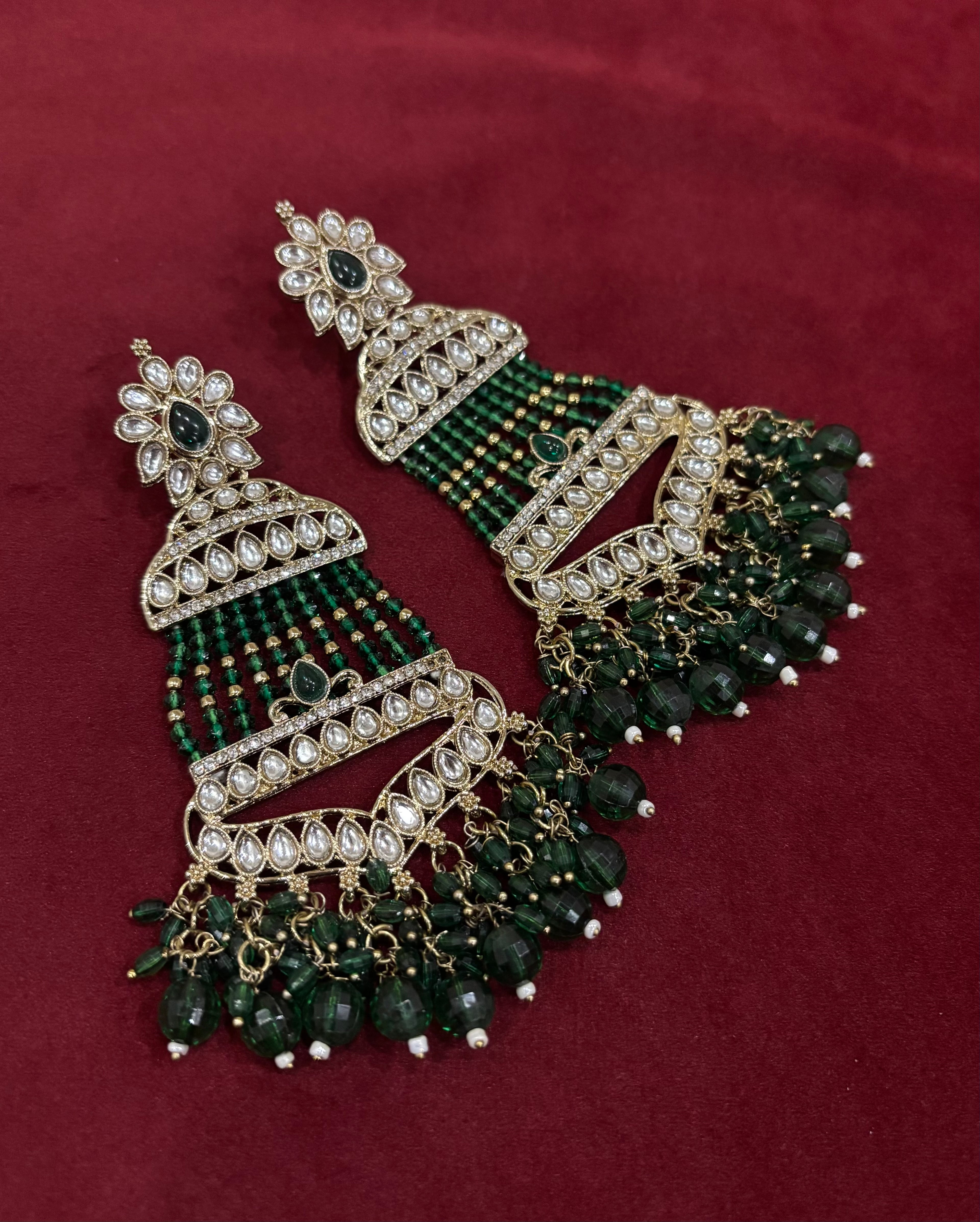 High Quality Designer Mughal Long Earrings