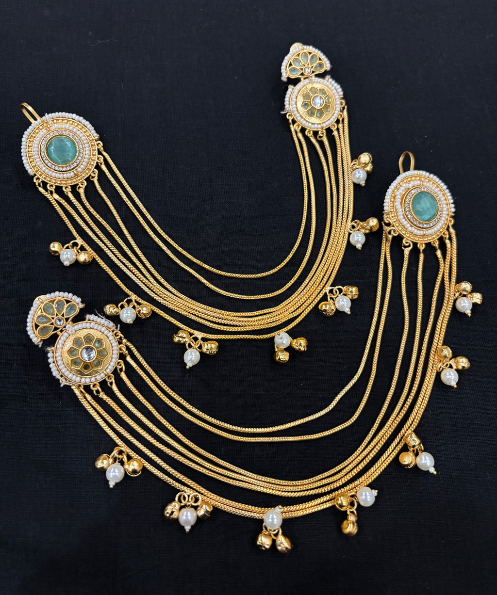 Tara Designer Earrings With Side Layers ( Turquoise )