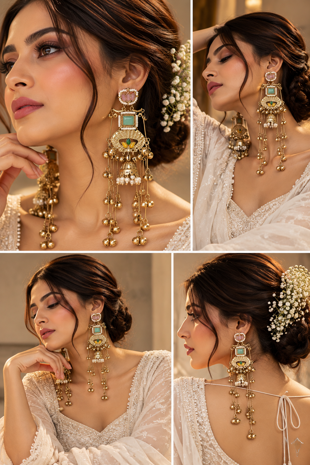 Nitika Kashmiri Long Layer Earrings (Pastel Shade)