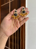 Black Long Layer Kashmiri Earrings