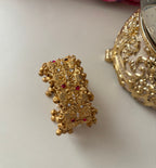 Pearls & Ghungroo Touch Adjustable Bracelet (Ruby)