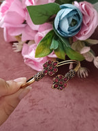 Flower Almond Oxidised Openable Bracelet