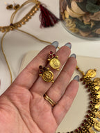 Antique Gold Look Like Ginny Necklace With Earrings (Ruby)
