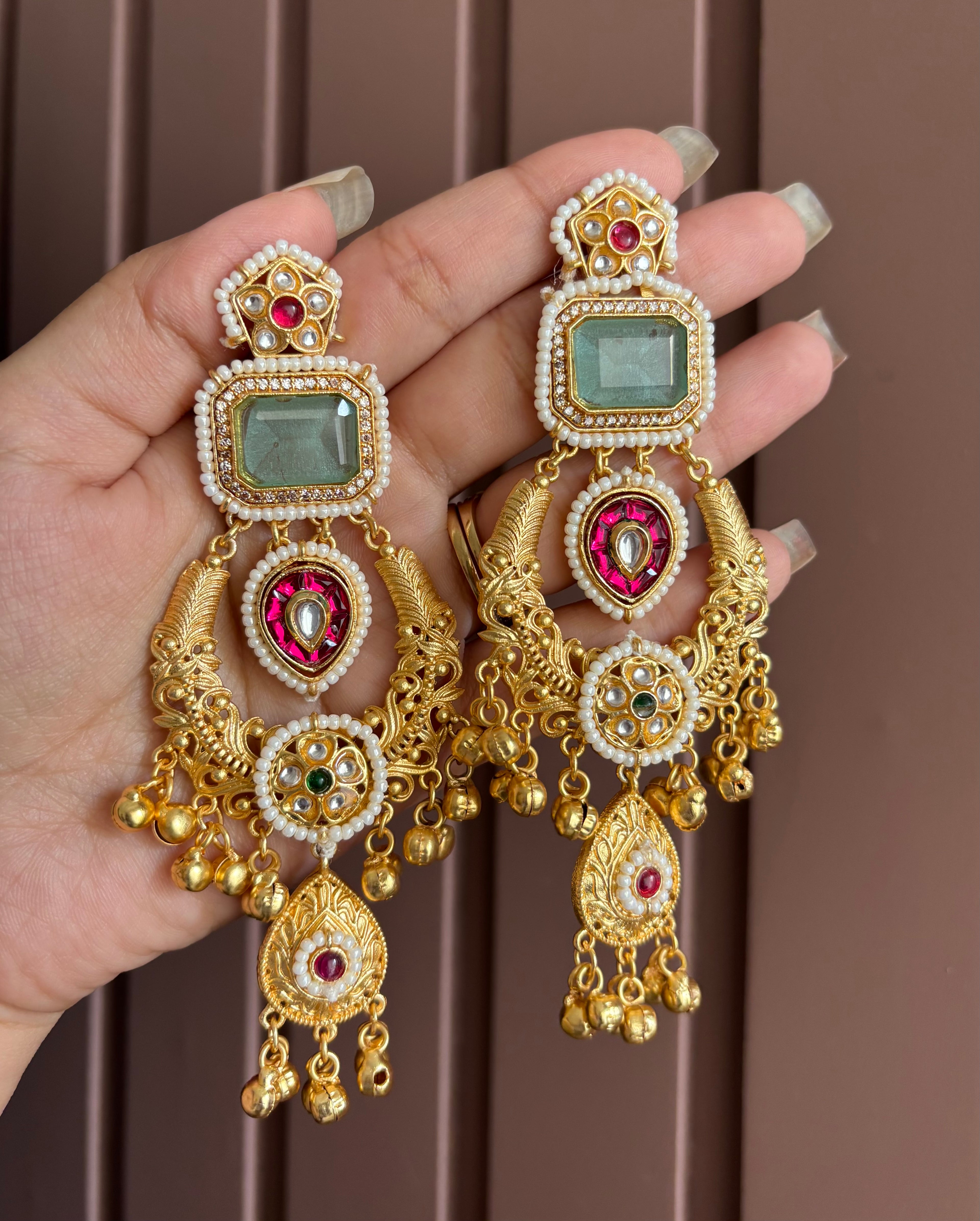 Inayat Kashmiri Earrings (Mint)