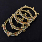 High Quality Designer Pearl & Ghungroo Touch Bangles ( Set Of 4 )