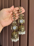Champa Heavy Look Jhumkas With Sahara (Pearl)