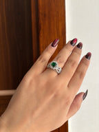 Queen Soilitare Emerald Adjustable Ring