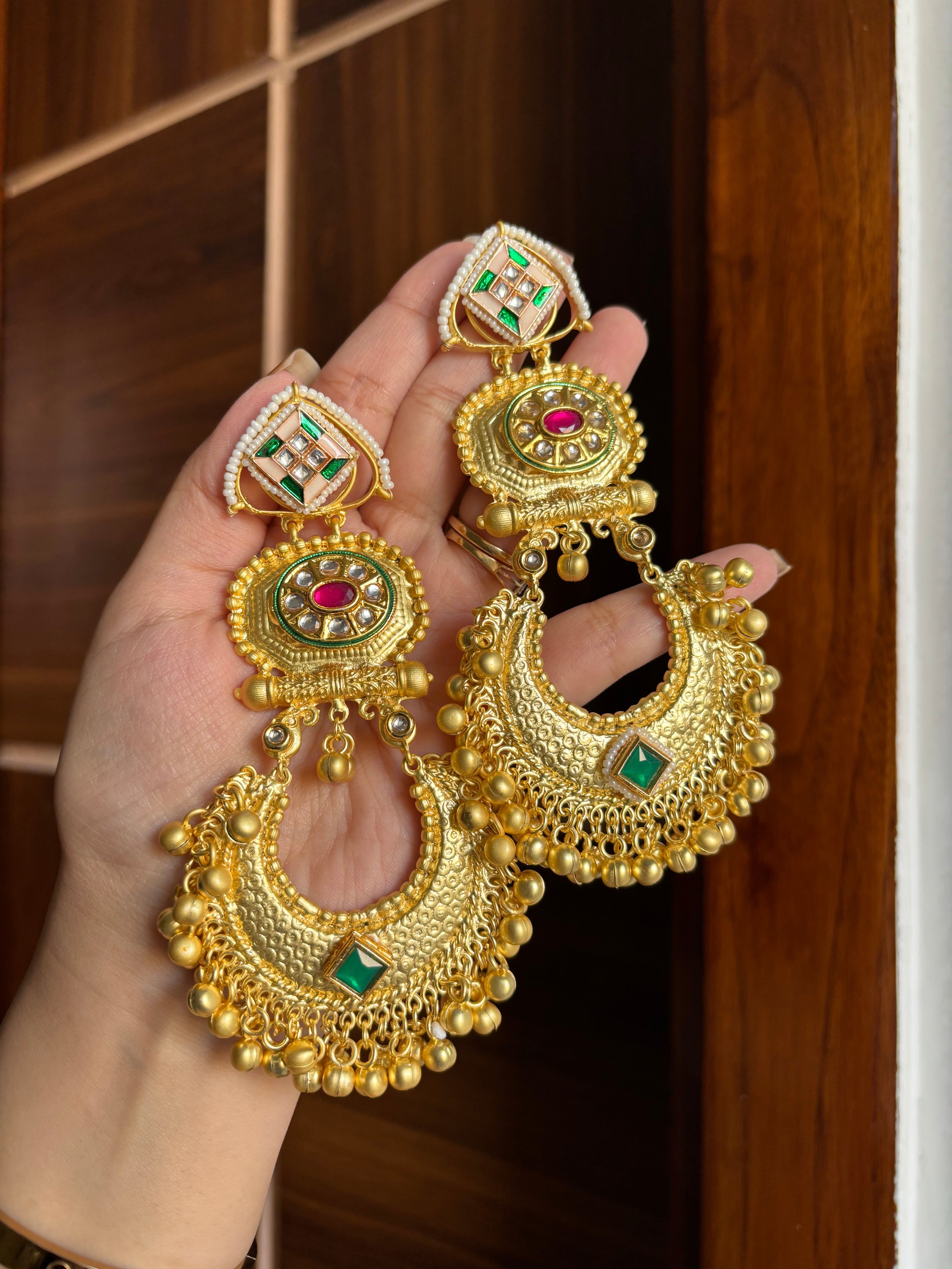 Premium Brass Long Earrings Design-3