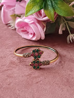 Flower Almond Oxidised Openable Bracelet