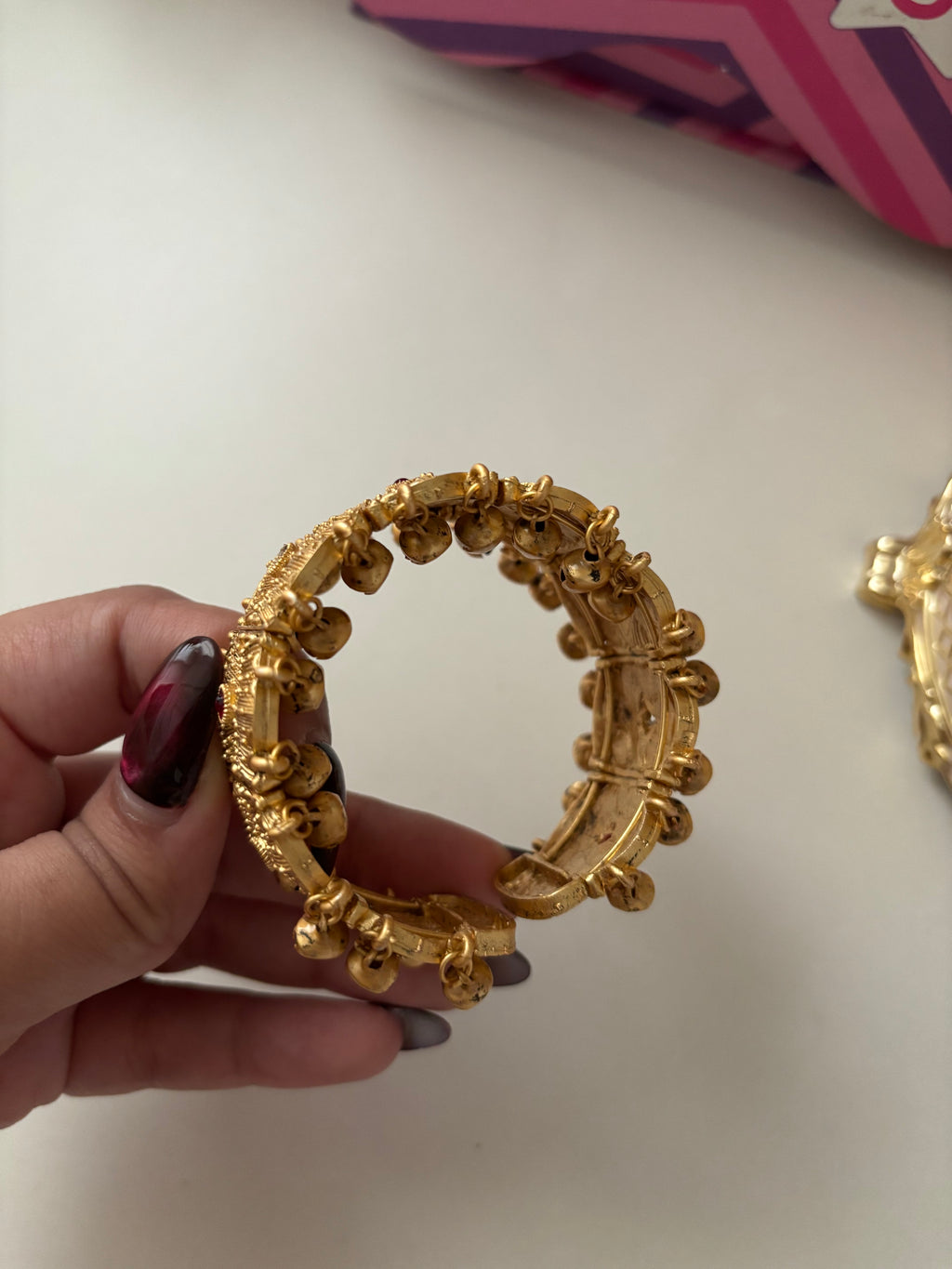 Ruby Ghungroo Adjustable Bracelet