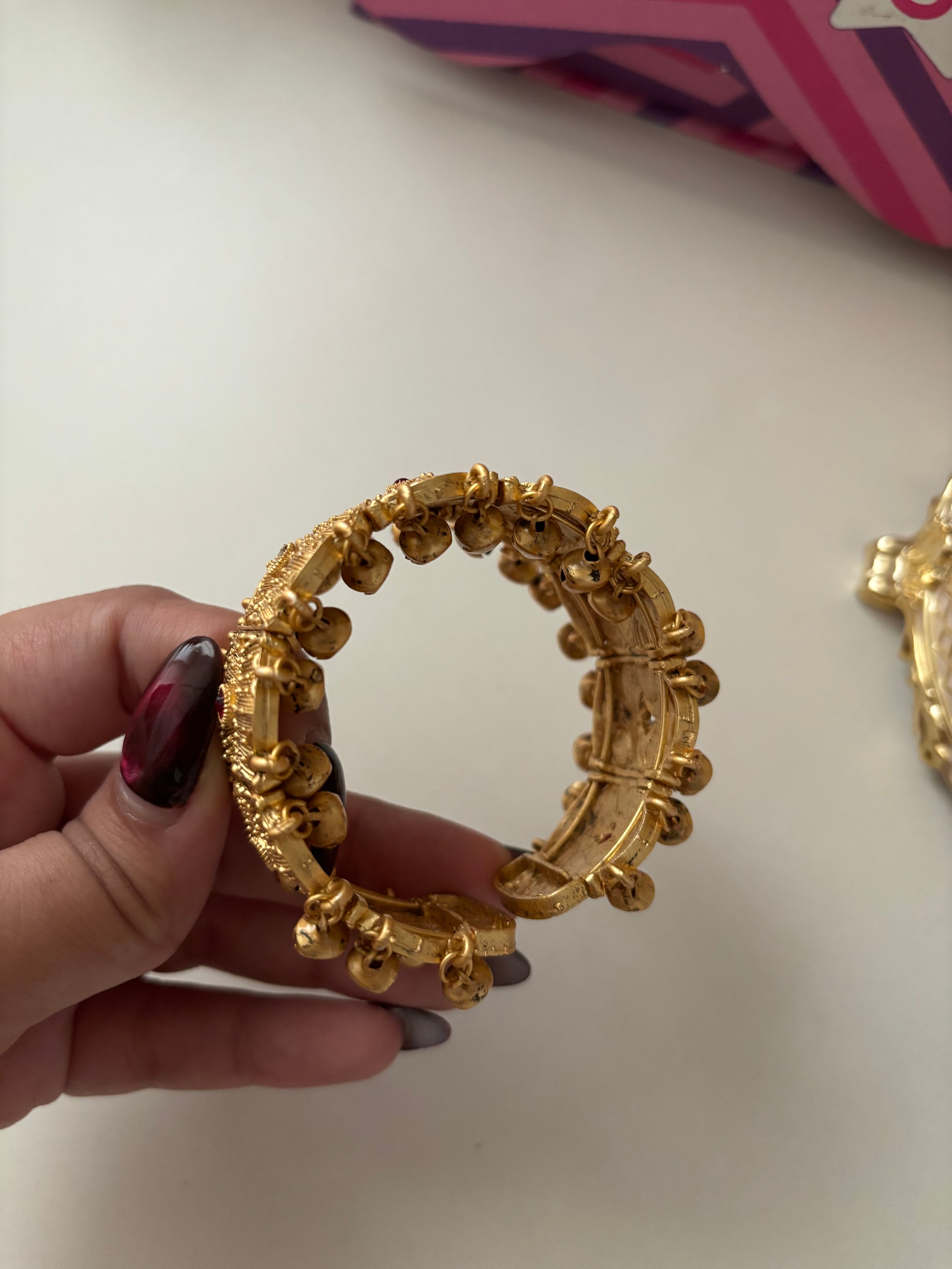 Ruby Ghungroo Adjustable Bracelet