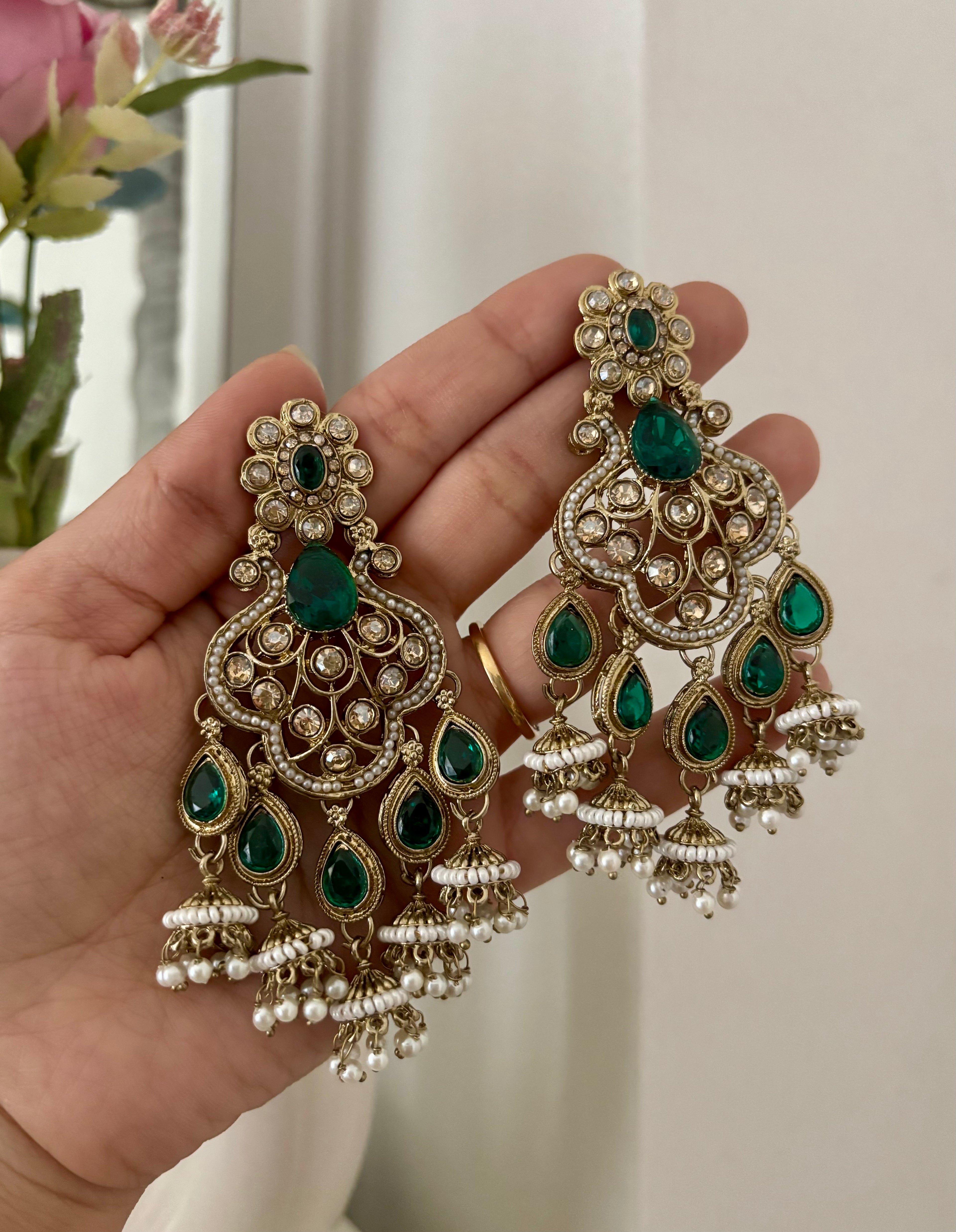 High Quality Designer Green Earrings