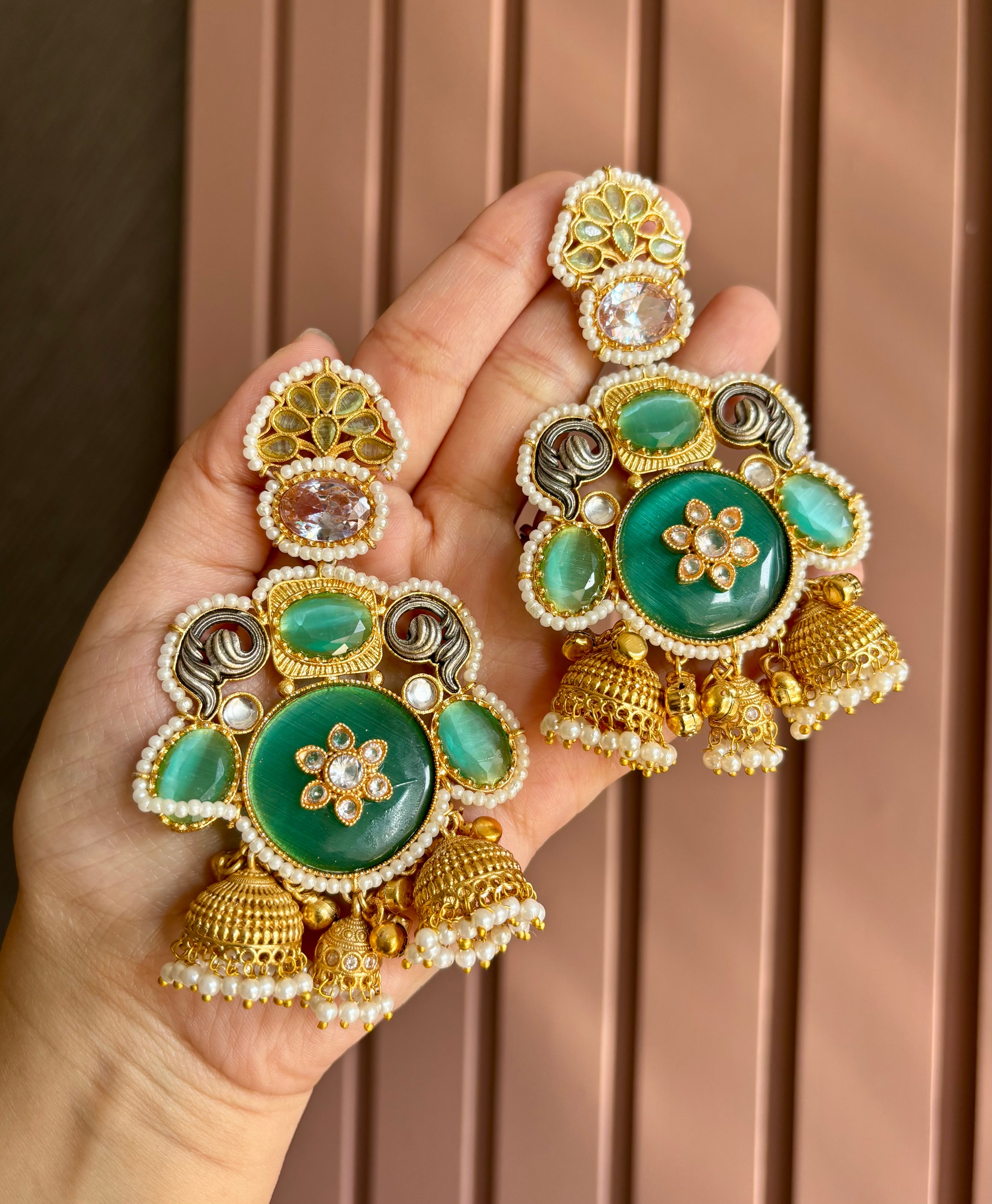 Barkha Turquoise Touch Kashmiri Earrings