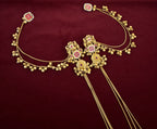 Laxmi Kashmiri Long Layer Earrings With Detachable Side Layer (Ruby)