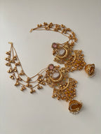 Taashi Long Kashmiri Earrings With Detachable Earchain (Pastel Shade)