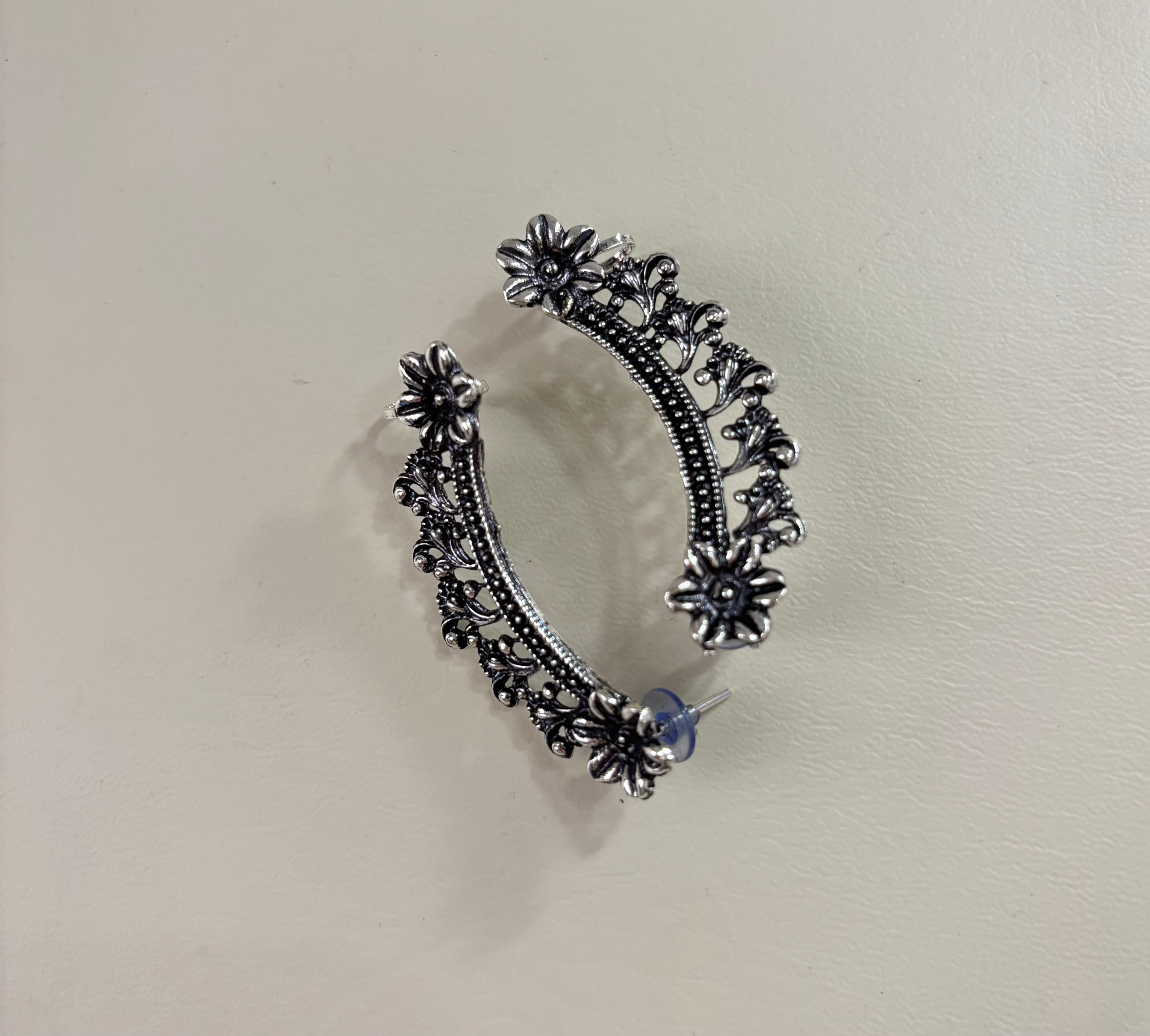 German Silver Rose Leaf Earcuff