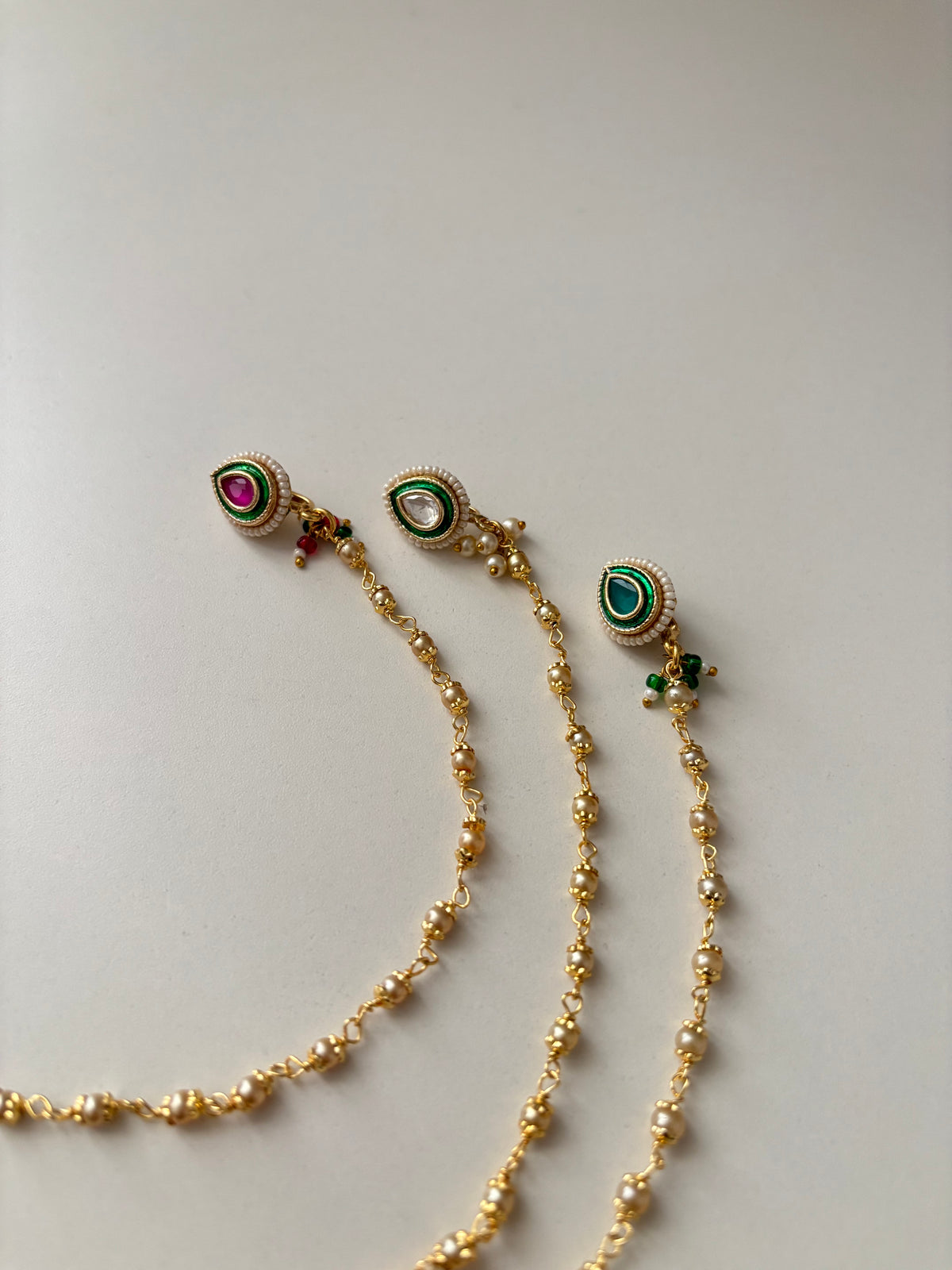 Almond Kundan Press On Nose Pin With Side Layer