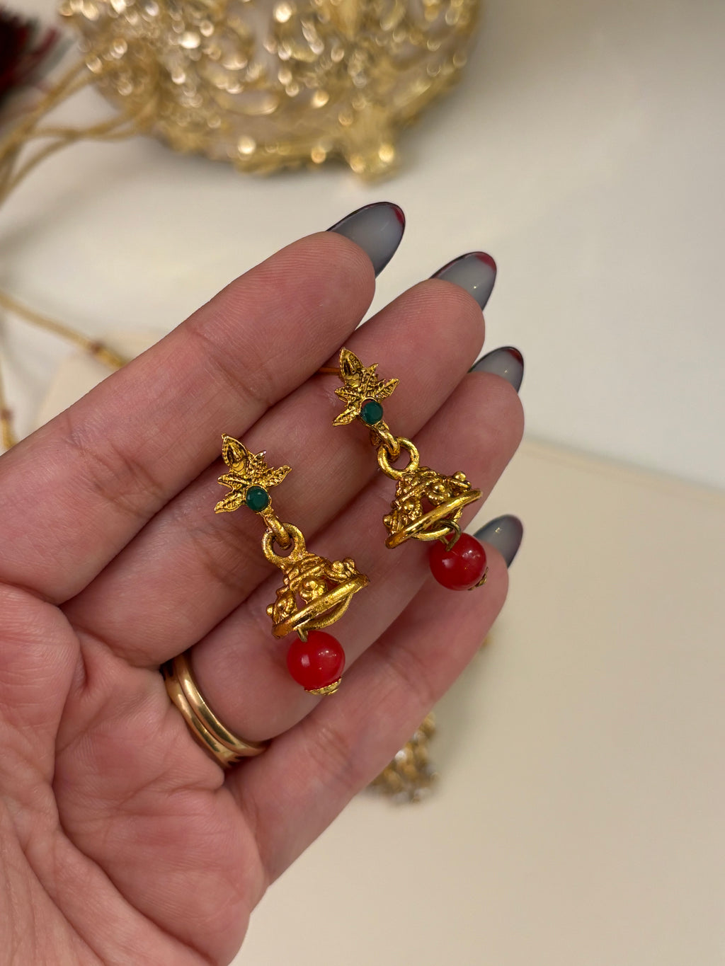 Choker Look Set With Jhumkas