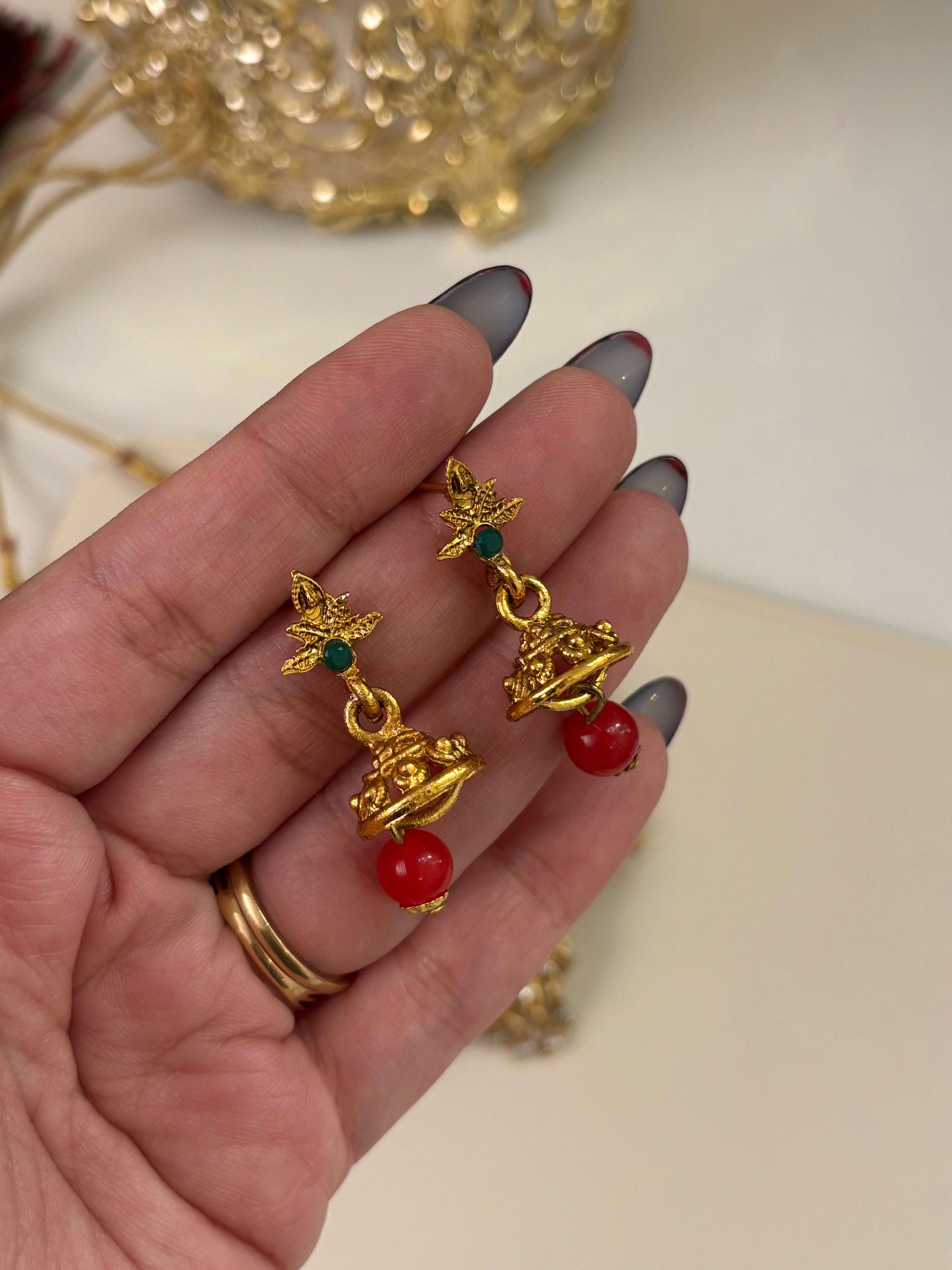 Choker Look Set With Jhumkas