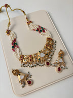 Premium Gold Look Like Necklace With Earrings