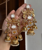 Avni Kashmiri Long Earrings With Detachable Earchain (Pastel Shade)