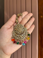 Round Multi Mang Tikka With Jhumkas & Side Layers
