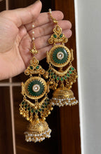 Tara Brass Heavy Look Jhumkas With Sahara (Green)