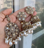 Rosy Jadau Mang Tikka With Jhumkas (Ivory)