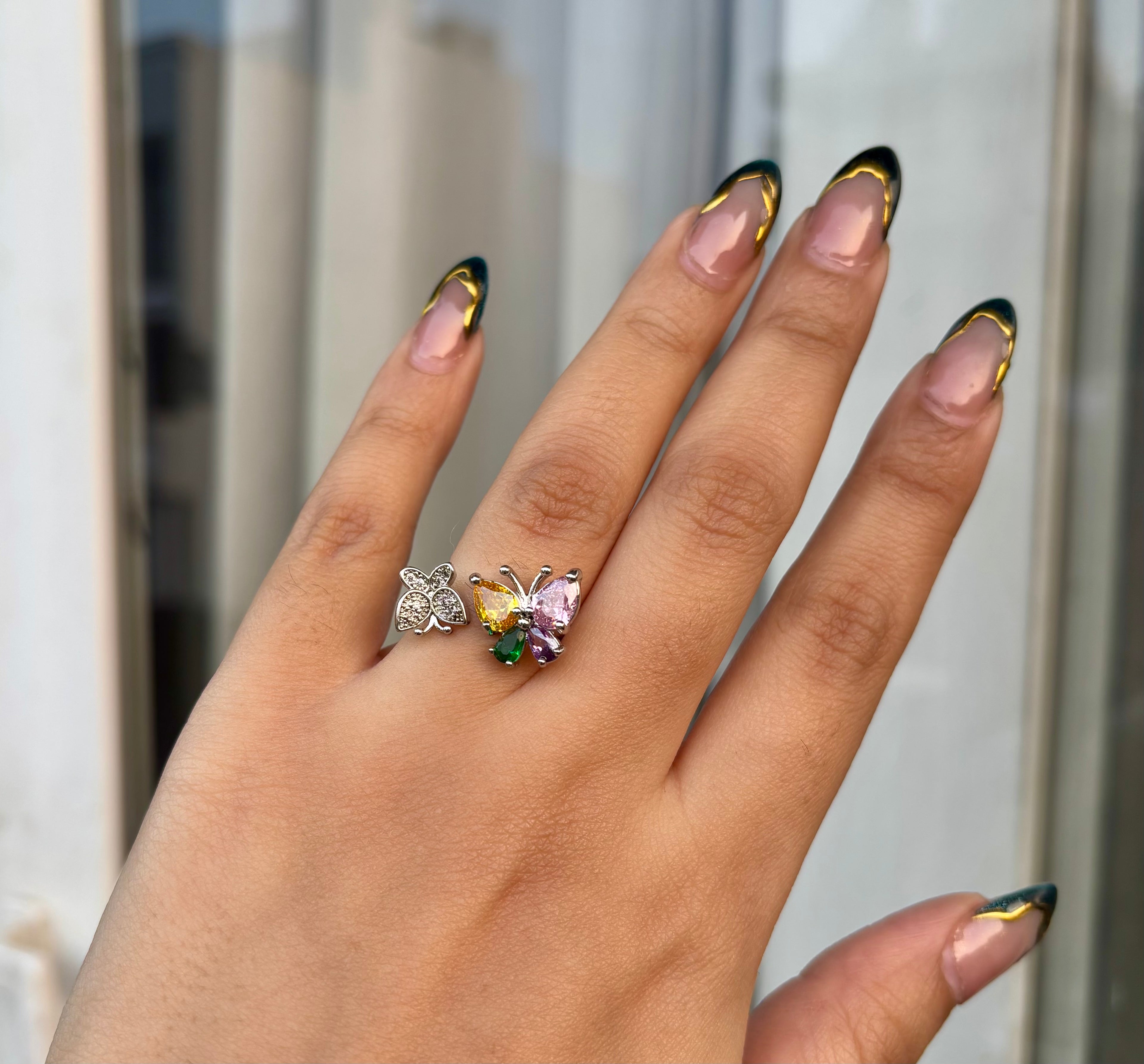Multi Butterfly Adjustable Ring