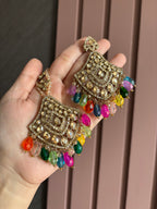 High Quality Designer Oversized Mang Tikka With Earrings