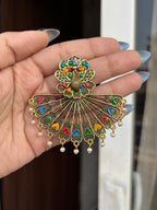 Oxidised Multi Peacock Earrings