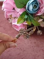 Flower Almond Oxidised Openable Bracelet