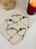 Oval American Diamond Adjustable Bracelet