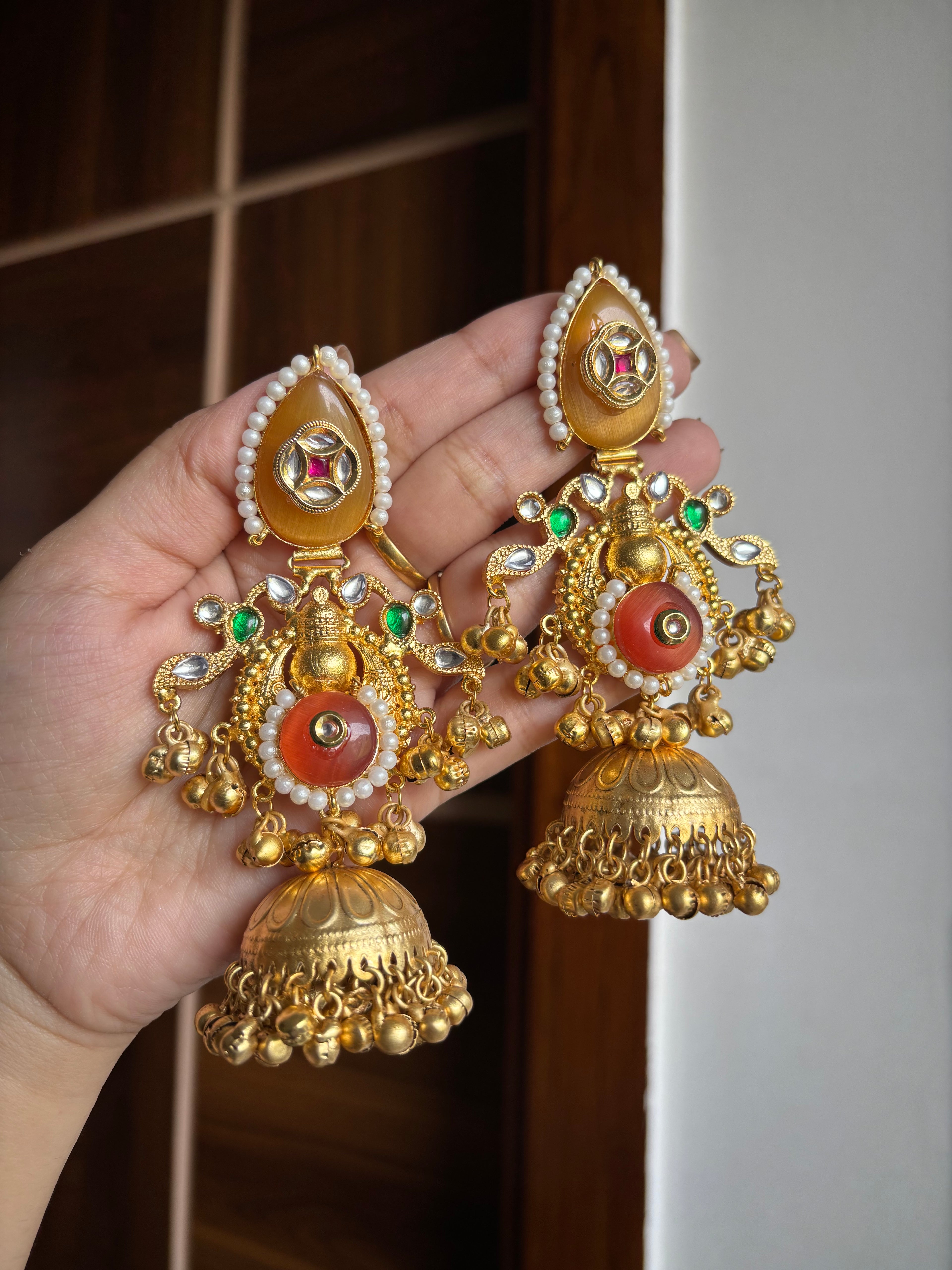 Sargun Premium Quality Kashmiri Jhumkas